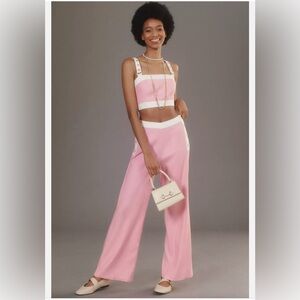 Maeve Linen Side-Button Trousers